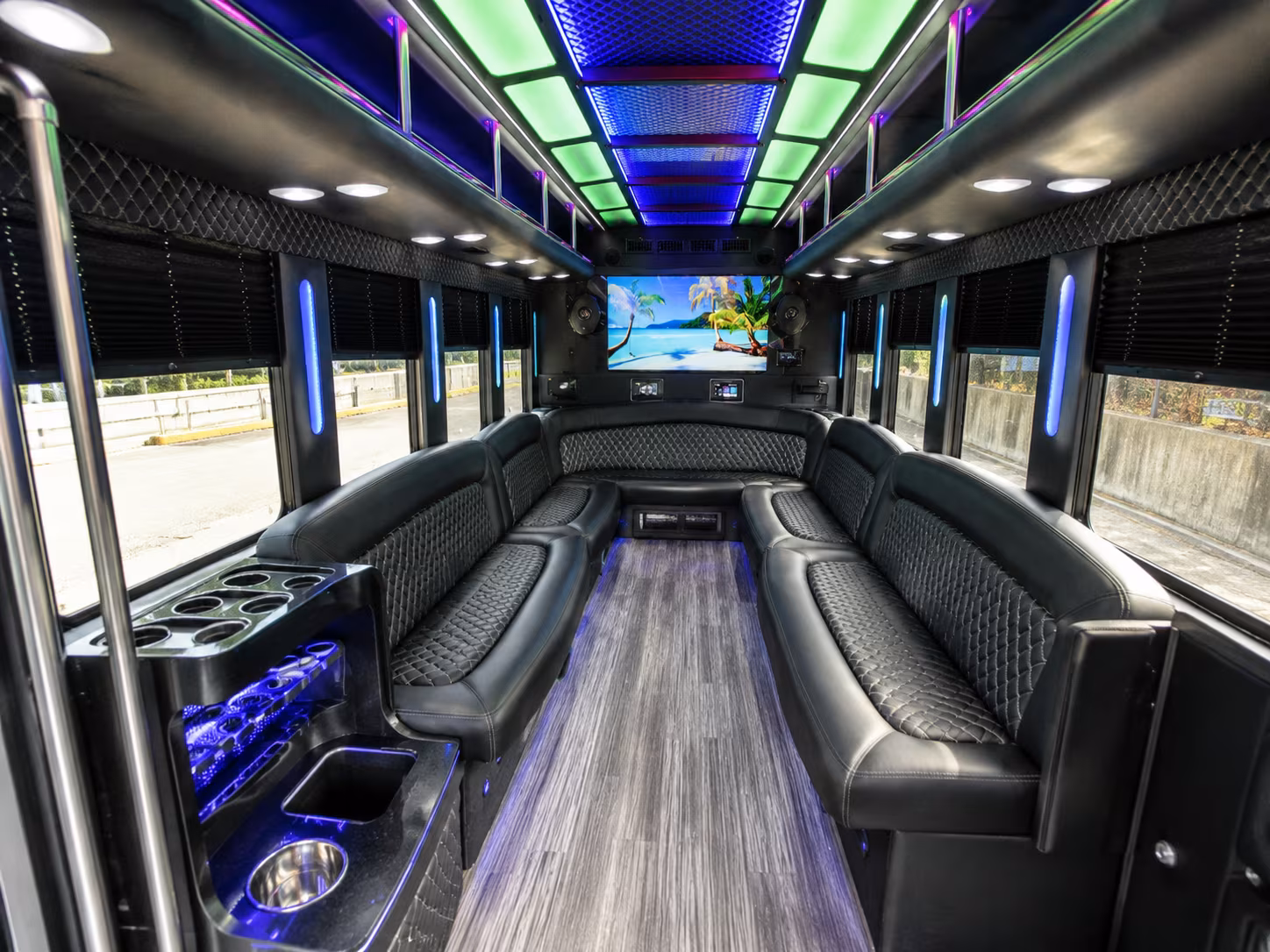 albuquerque 18 passenger party bus inside