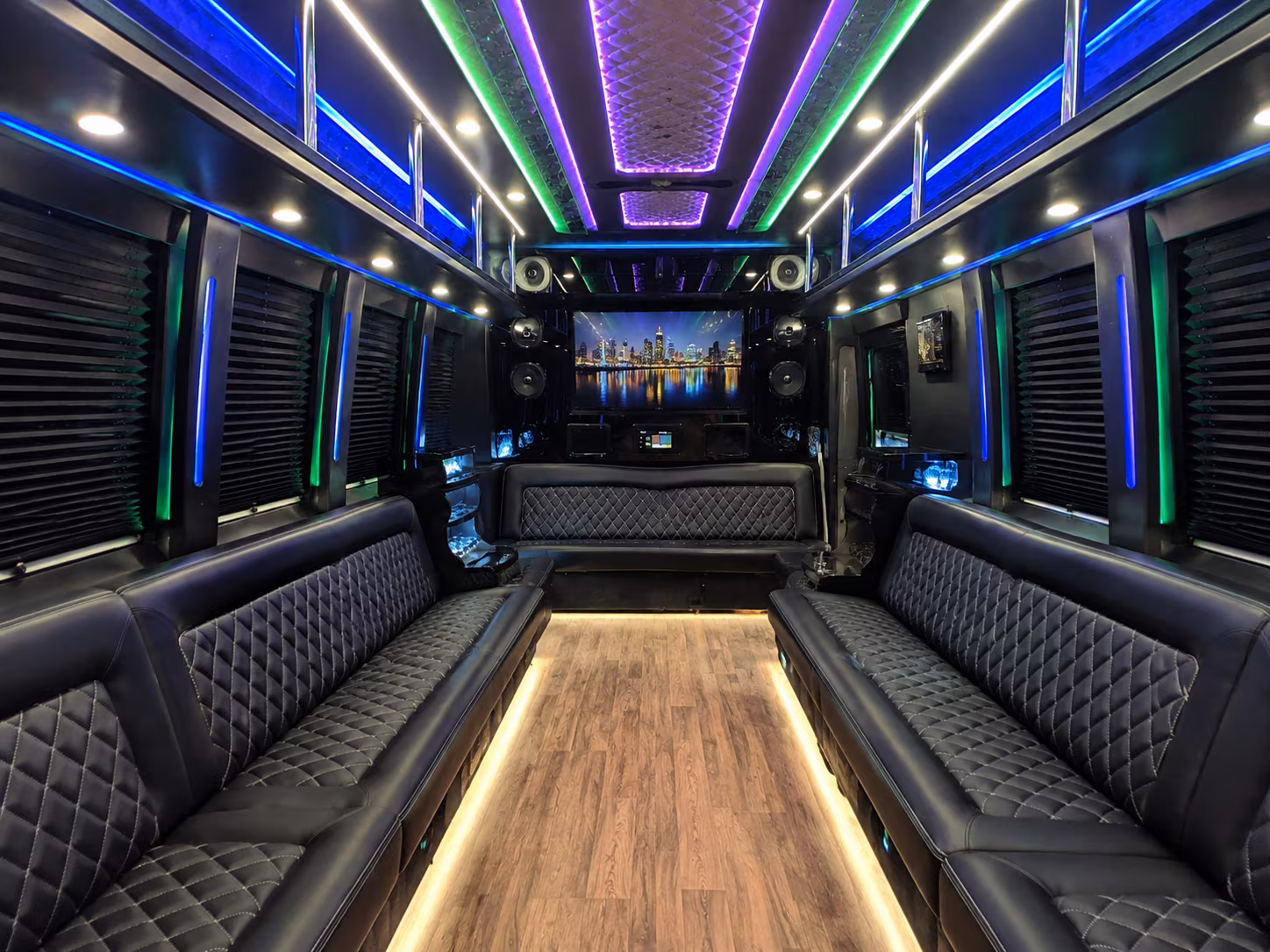albuquerque 25 passenger party bus interior