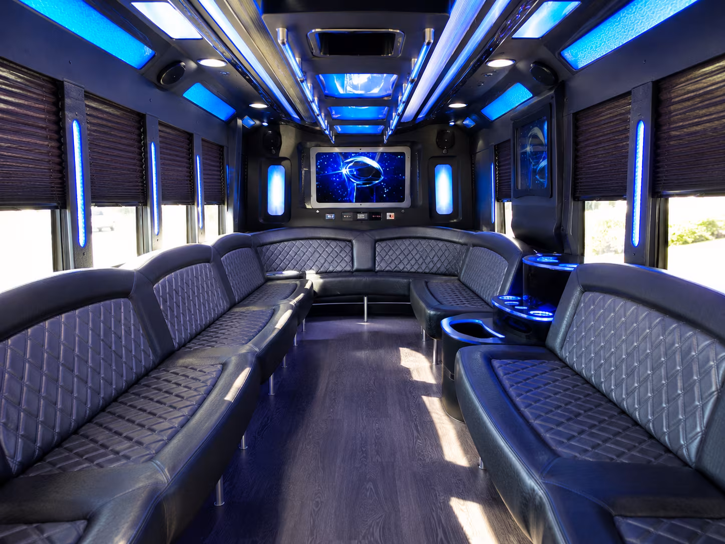 albuquerque 28 passenger party bus inside