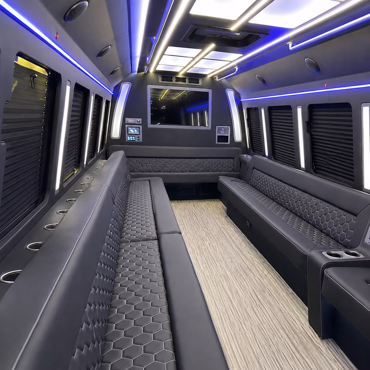 albuquerque 40 passenger party bus inside