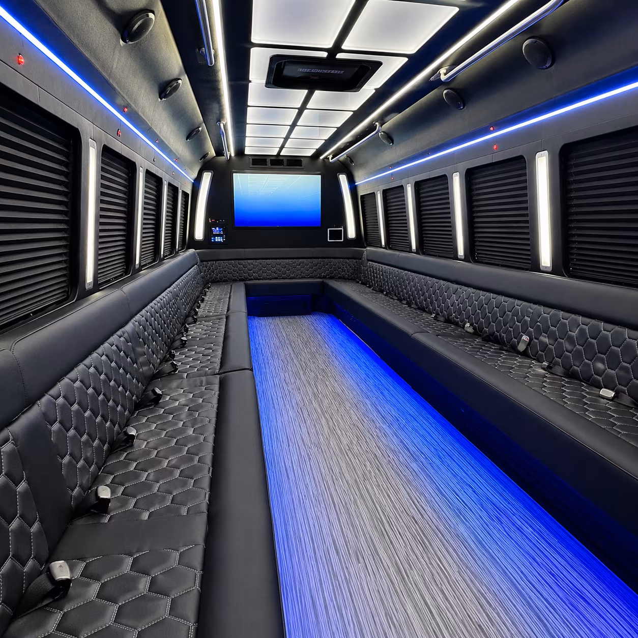 albuquerque 50 passenger party bus inside